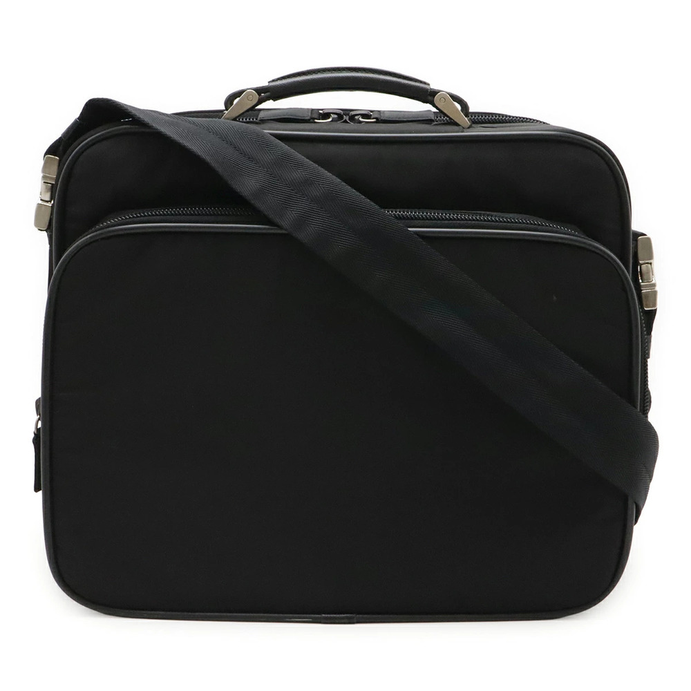 Prada Triangle Business Bag Briefcase Shoulder NERO Black
